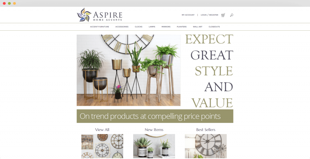 Dropshipping Supplier USA | NicheDropshipping.com 16 Figure 7 Dropshipping Supplier Aspire Home Accents