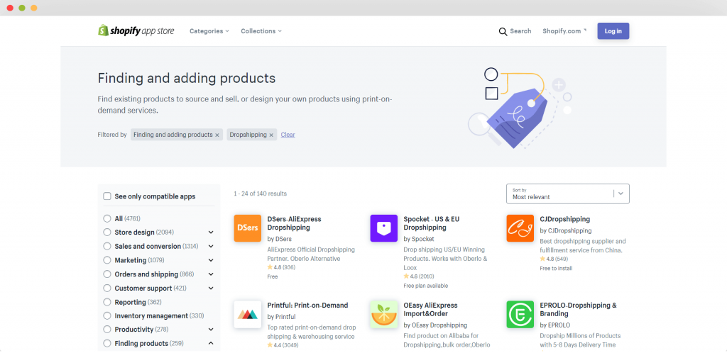 Figure 7 Shopify Dropshipping Apps