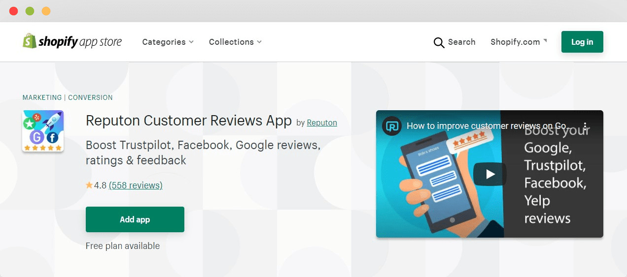 Reputon customer reviews app